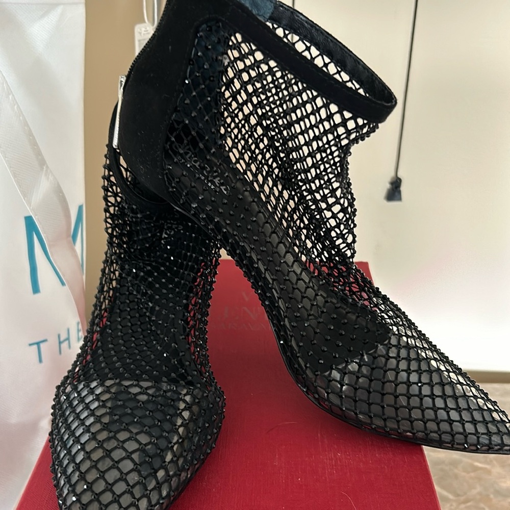 Sparkly mesh booties